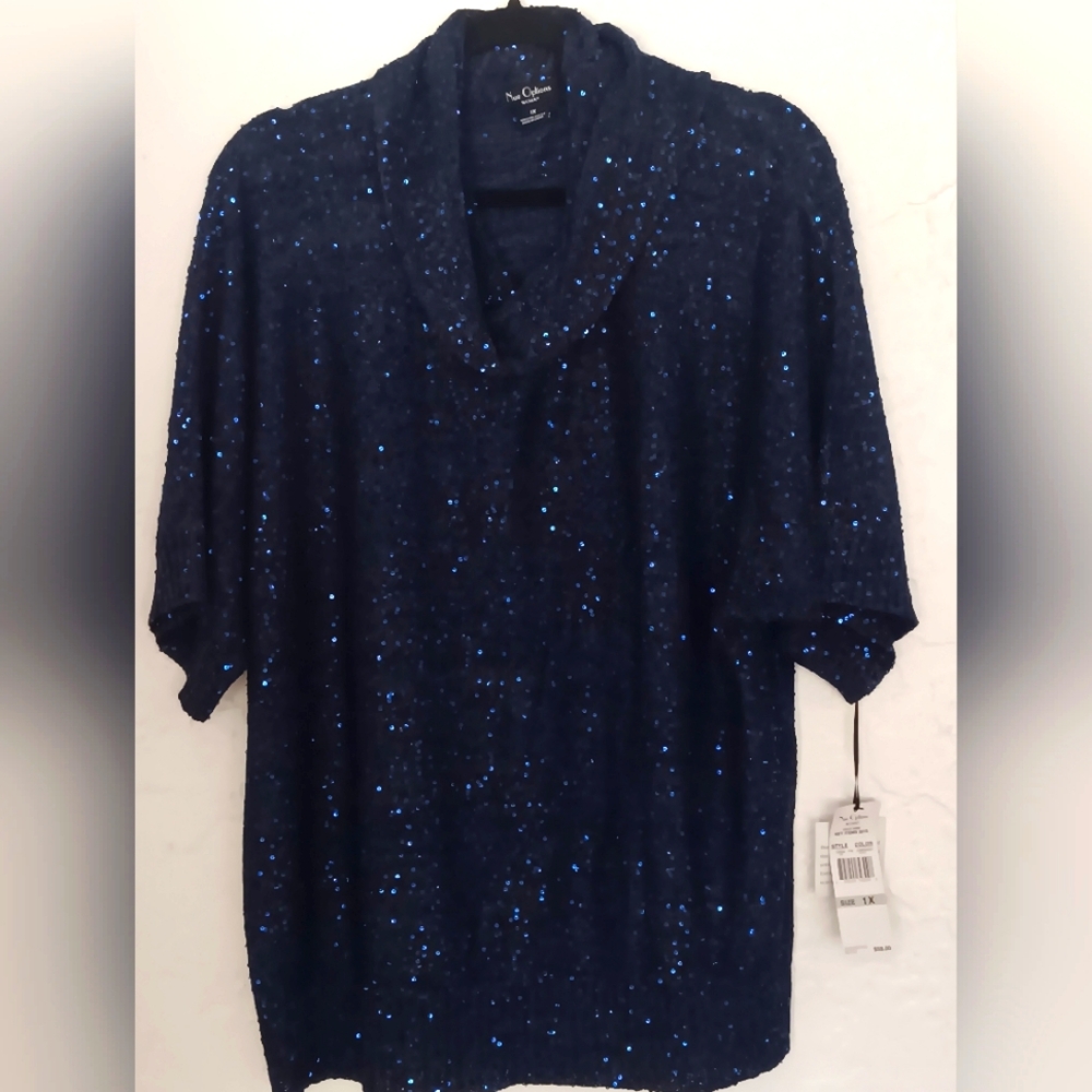 Nue Options Women Navy Blue Blouse